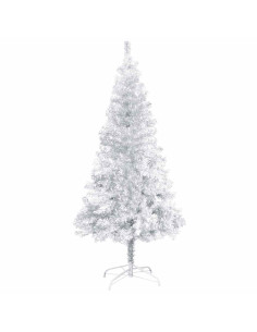 Albero di Natale Preilluminato con Palline Argento 120 cm PET