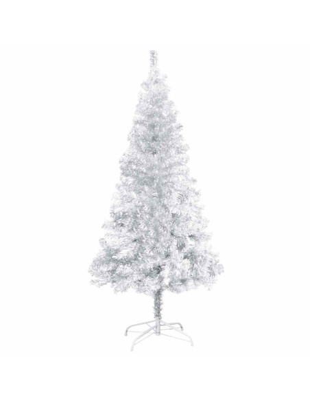 Albero di Natale Preilluminato con Palline Argento 120 cm PET
