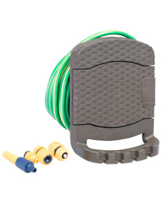 Avvolgitubo da Giardino a Parete con Tubo in Plastica Marrone