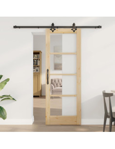 Porta scorrevole ORKDAL Naturale e Nero 73,5 x 198,5 cm