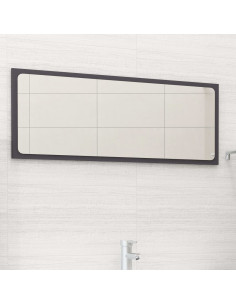 Specchio da Bagno Grigio 90x1,5x37 cm in Legno Multistrato