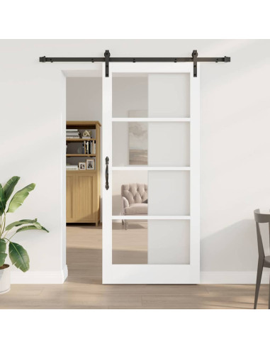 Porta scorrevole ORKDAL Bianco e Nero 93 x 211 cm