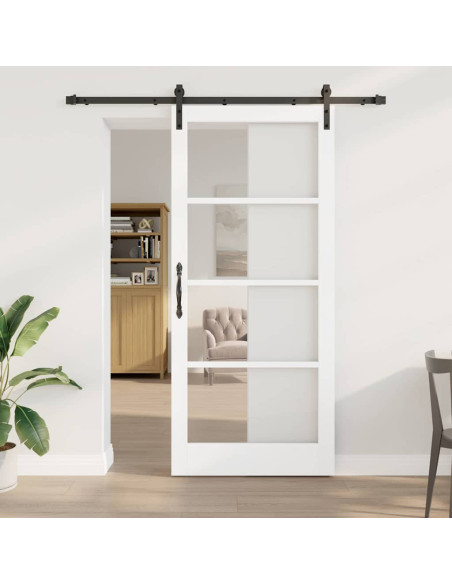 Porta scorrevole ORKDAL Bianco e Nero 93 x 211 cm