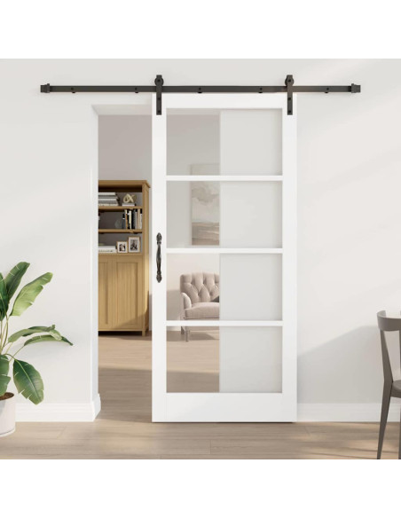 Porta scorrevole ORKDAL Bianco e Nero 93 x 211 cm