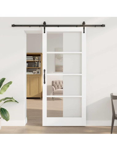 Porta scorrevole Bianco e Nero 93 x 211 cm