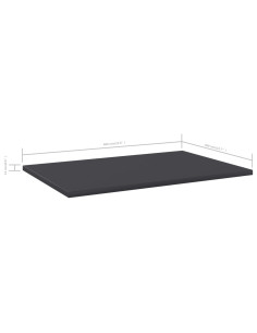 Ripiani per Libreria 8pz Grigi 60x40x1,5cm in Legno Multistrato