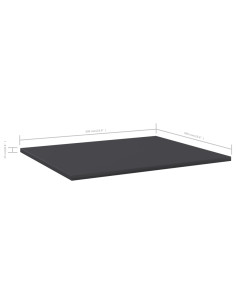 Ripiani per Libreria 4pz Grigi 60x50x1,5cm in Legno Multistrato