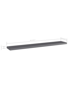 Ripiani per Libreria 4pz Grigio Lucido 60x10x1,5cm Multistrato