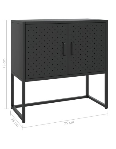 Credenza Nera 75x35x75 cm in Acciaio