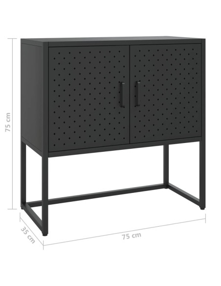 Credenza Nera 75x35x75 cm in Acciaio