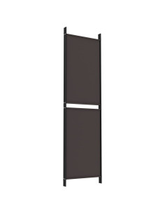 Divisorio a 4 Pannelli Marrone 200x180 cm in Tessuto