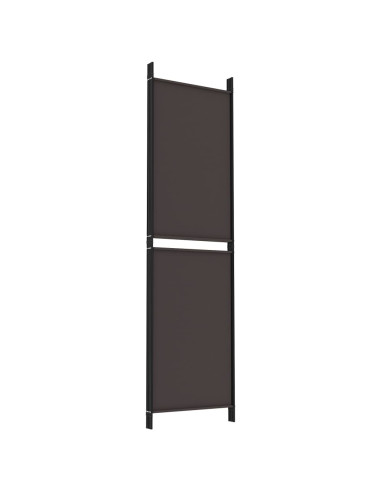Divisorio a 4 Pannelli Marrone 200x180 cm in Tessuto