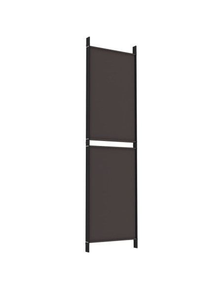 Divisorio a 4 Pannelli Marrone 200x180 cm in Tessuto