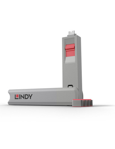 Lindy 40425 clip sicura Bloccaporte + chiave USB tipo-C Rosa 5 pz