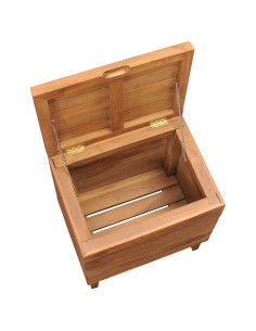 Cesto Portabiancheria 40x30x45 cm in Massello di Teak