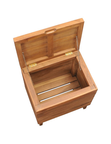 Cesto Portabiancheria 40x30x45 cm in Massello di Teak