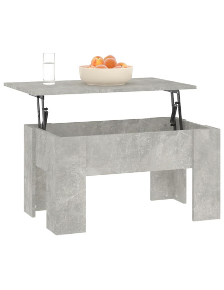 Tavolino da Salotto Grigio Cemento 79x49x41cm Legno Multistrato