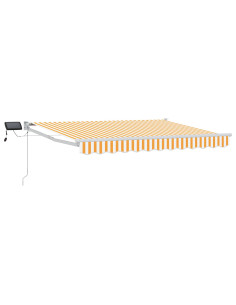 Tenda retrattile manuale con LED Giallo e Bianco 3 x 2 m