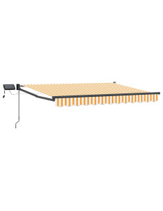 Tenda retrattile manuale con LED Giallo e Bianco 3 x 2 m