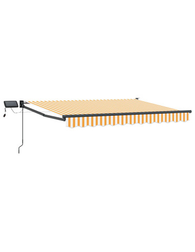 Tenda retrattile manuale con LED Giallo e Bianco 3 x 2 m