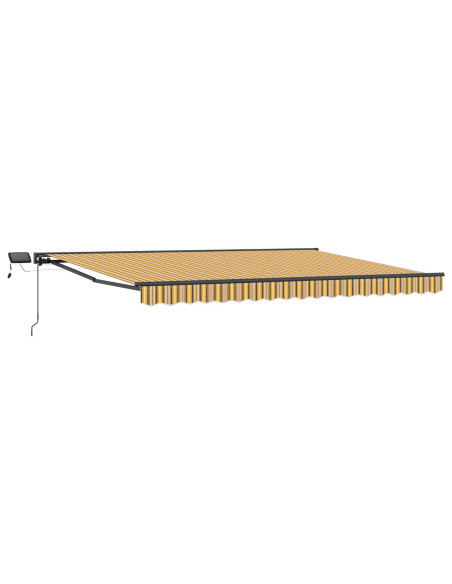 Cornice per Tenda Manuale con LED Giallo e Grigio 5 x 3 m