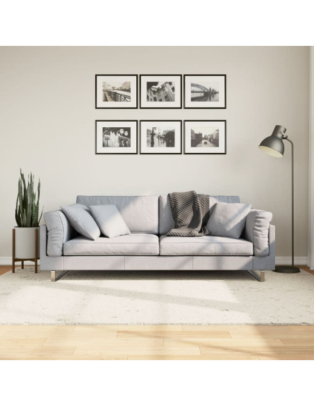 Tappeto Shaggy PAMPLONA a Pelo Lungo Moderno Crema 160x230 cm
