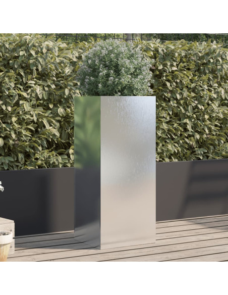 Fioriera Argento 32x29x75 cm in Acciaio Inox