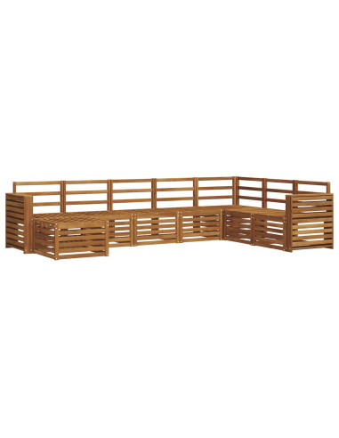 Set divani 10 pcs Naturale Legno di Acacia Massello