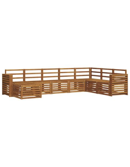 Set divani 10 pcs Naturale Legno di Acacia Massello