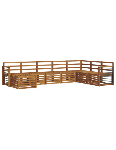 Set divani 10 pcs Naturale Legno di Acacia Massello