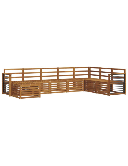 Set divani 10 pcs Naturale Legno di Acacia Massello