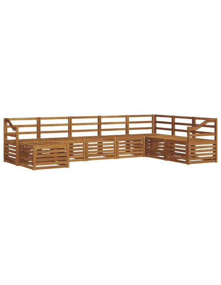 Set divani 10 pcs Naturale Legno di Acacia Massello