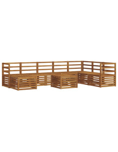 Set divani 11 pcs Naturale Legno di Acacia Massello 2