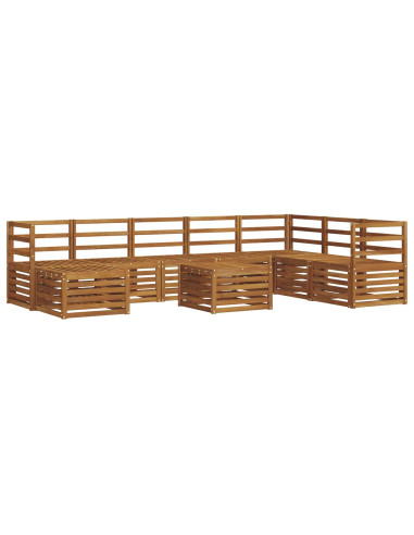 Set divani 11 pcs Naturale Legno di Acacia Massello