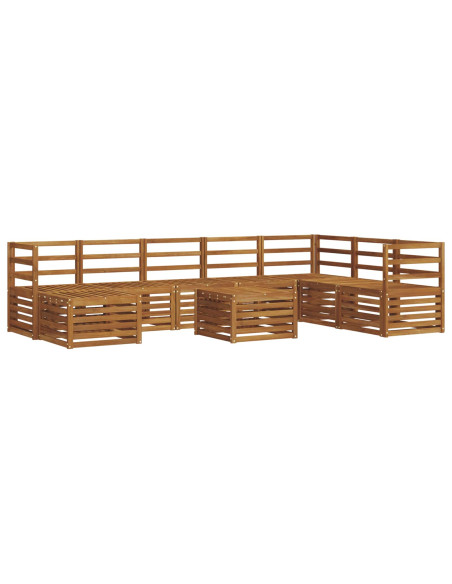 Set divani 11 pcs Naturale Legno di Acacia Massello
