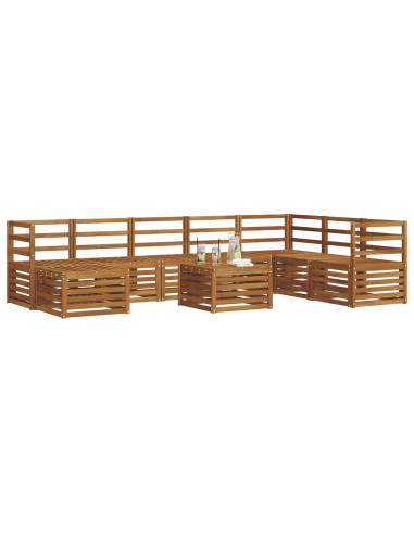 Set divani 11 pcs Naturale Legno di Acacia Massello