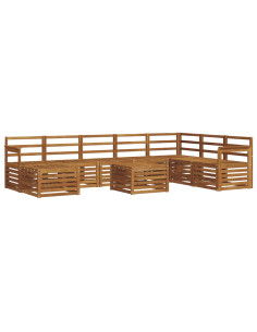 Set divani 11 pcs Naturale Legno di Acacia Massello 2