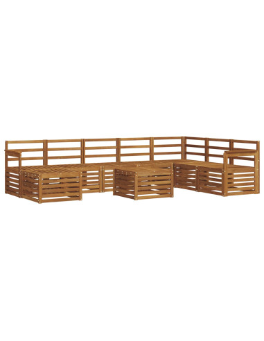 Set divani 11 pcs Naturale Legno di Acacia Massello