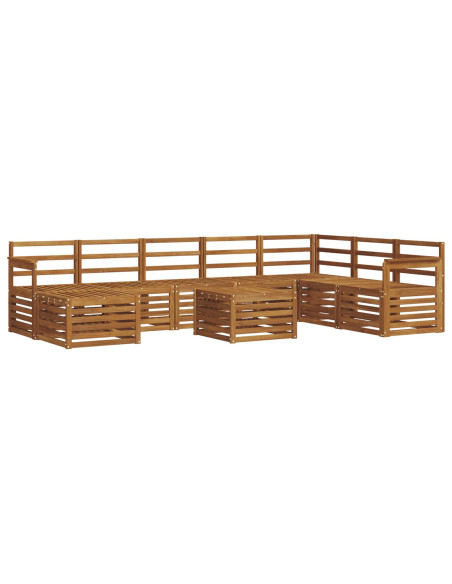 Set divani 11 pcs Naturale Legno di Acacia Massello