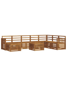 Set divani 11 pcs Naturale Legno di Acacia Massello 2