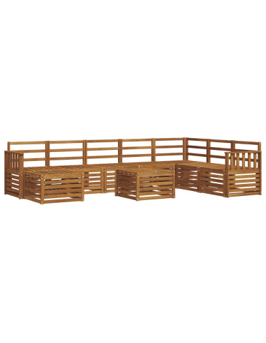 Set divani 11 pcs Naturale Legno di Acacia Massello