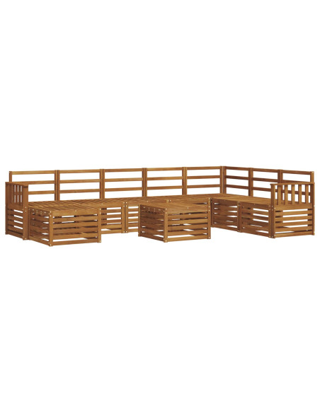 Set divani 11 pcs Naturale Legno di Acacia Massello