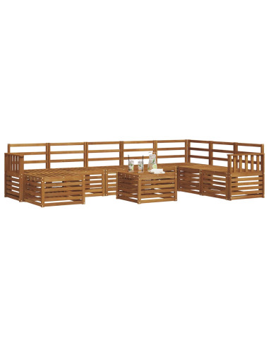 Set divani 11 pcs Naturale Legno di Acacia Massello