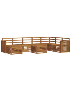 Set divani 11 pcs Naturale Legno di Acacia Massello 2