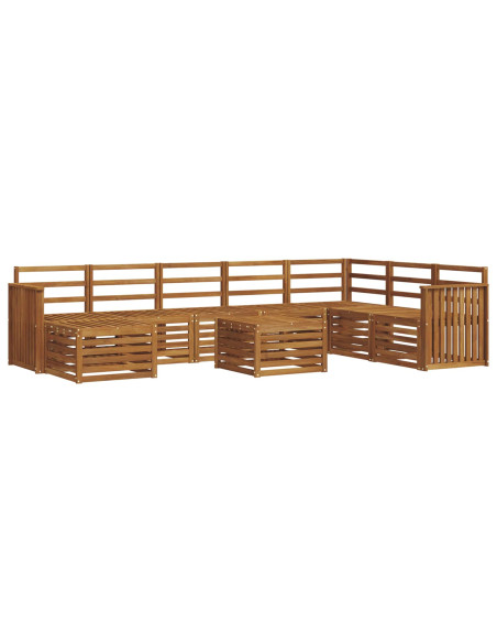 Set divani 11 pcs Naturale Legno di Acacia Massello