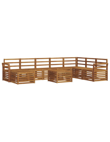 Set divani 11 pcs Naturale Legno di Acacia Massello