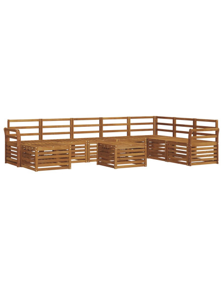 Set divani 11 pcs Naturale Legno di Acacia Massello