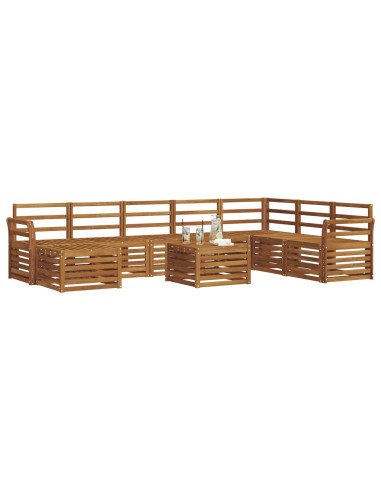 Set divani 11 pcs Naturale Legno di Acacia Massello