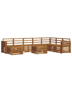 Set divani 11 pcs Naturale Legno di Acacia Massello 2