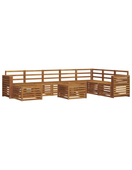 Set divani 11 pcs Naturale Legno di Acacia Massello